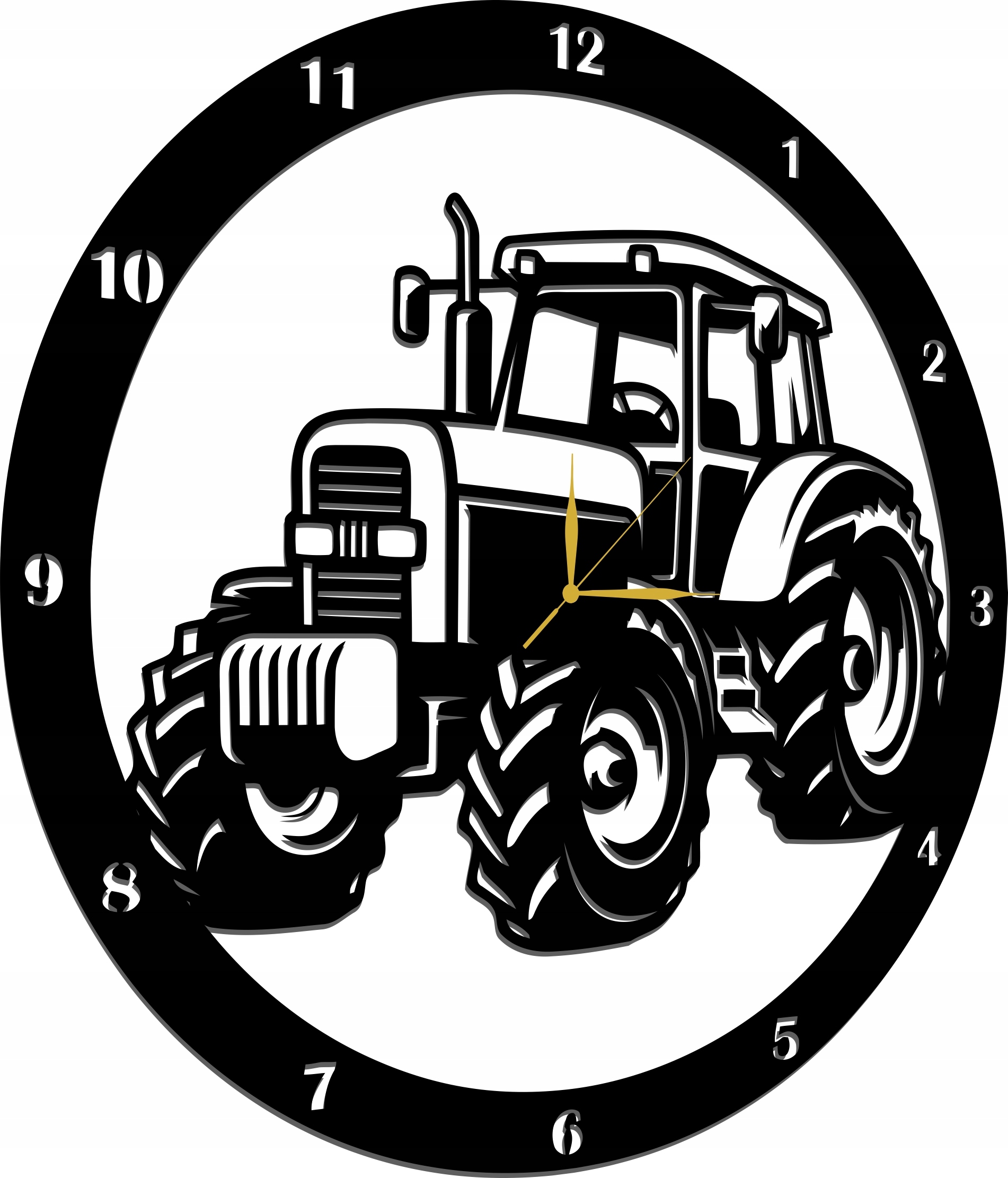 Hodiny Pro Zemědělce Traktor Zemědělec Hostitel Dárek 80CM 3D