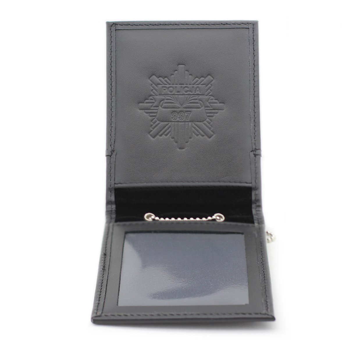 ETUI z logo POLICJA | 100% SKÓRA + ŁAŃCUSZEK