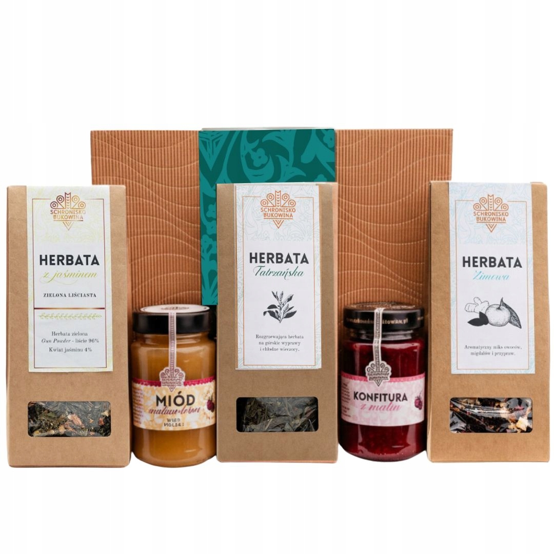 Dárková sada box Schronisko Bukowina čaj med zavařenina