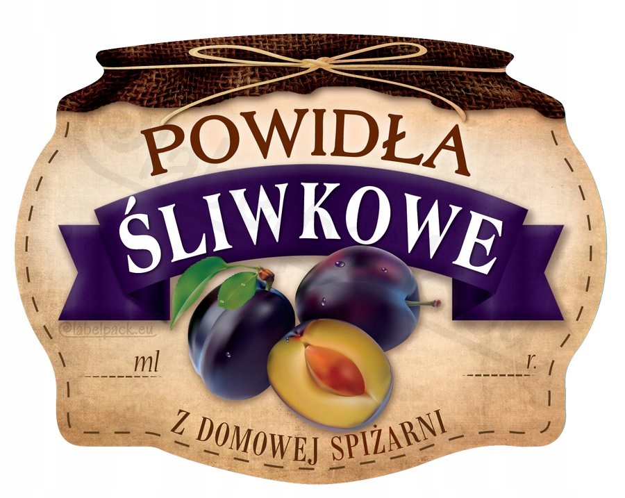 

Powidła Śliwkowe Etykieta na słoik, etykiety