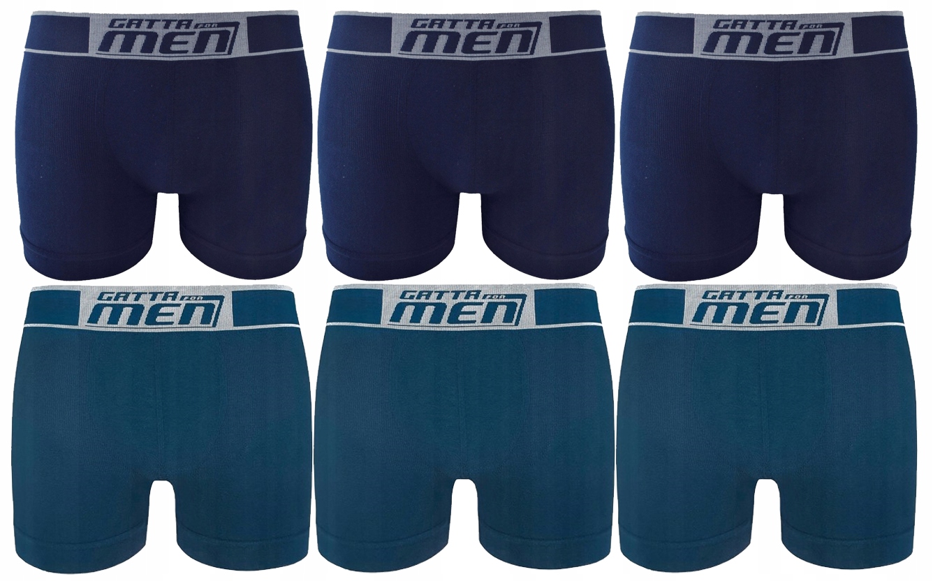 6 X Gatta Boxer Pánské Boxerky Bavlna Granátová Barva Ocean Blue M