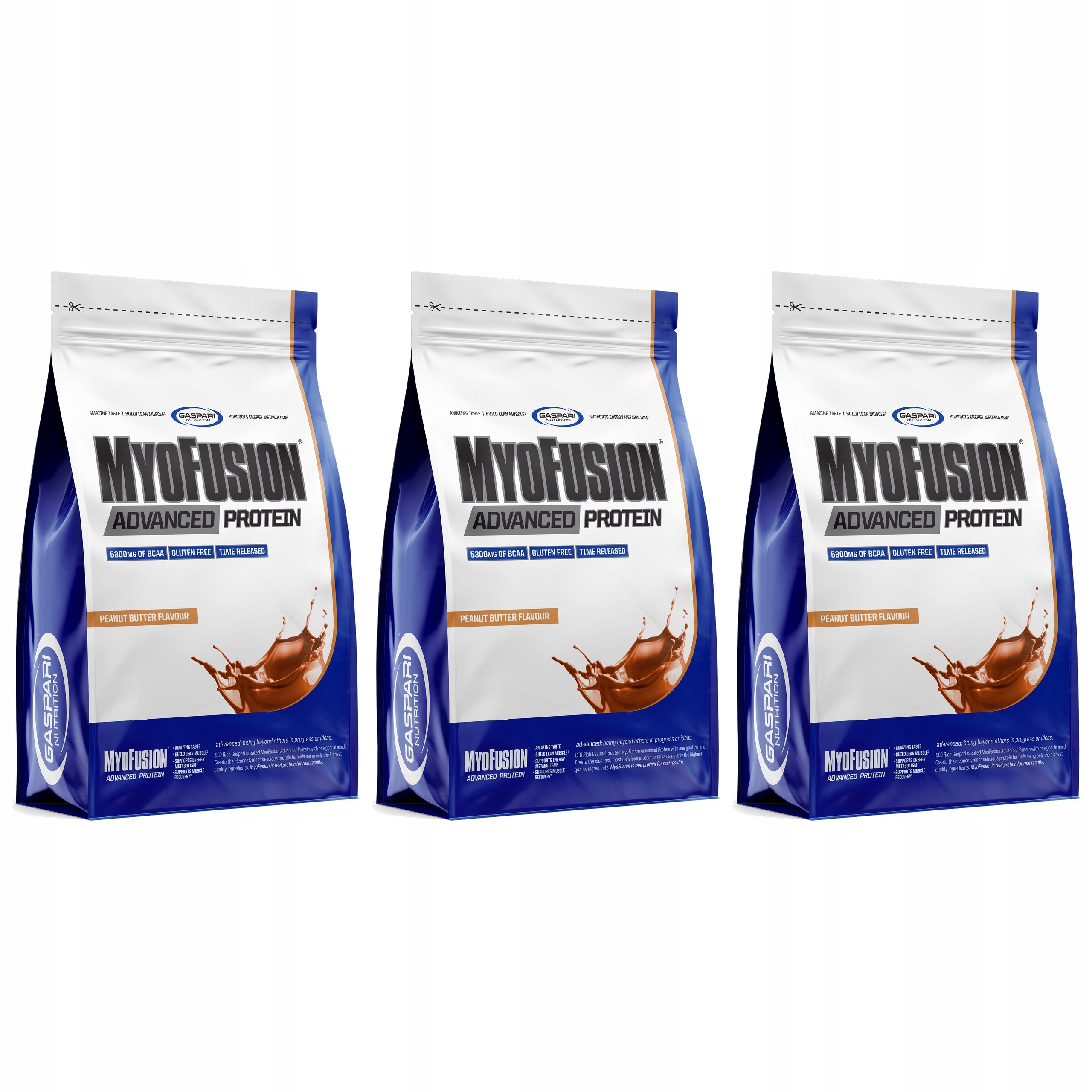 3x Gaspari Myofusion 500 g Bcaa 5300 mg Proteinový Izolát