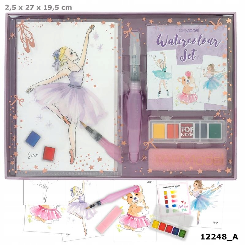 TOP MODEL ZESTAW KREATYWNY AKWARELE BALLET 12248 Płeć dziewczynki