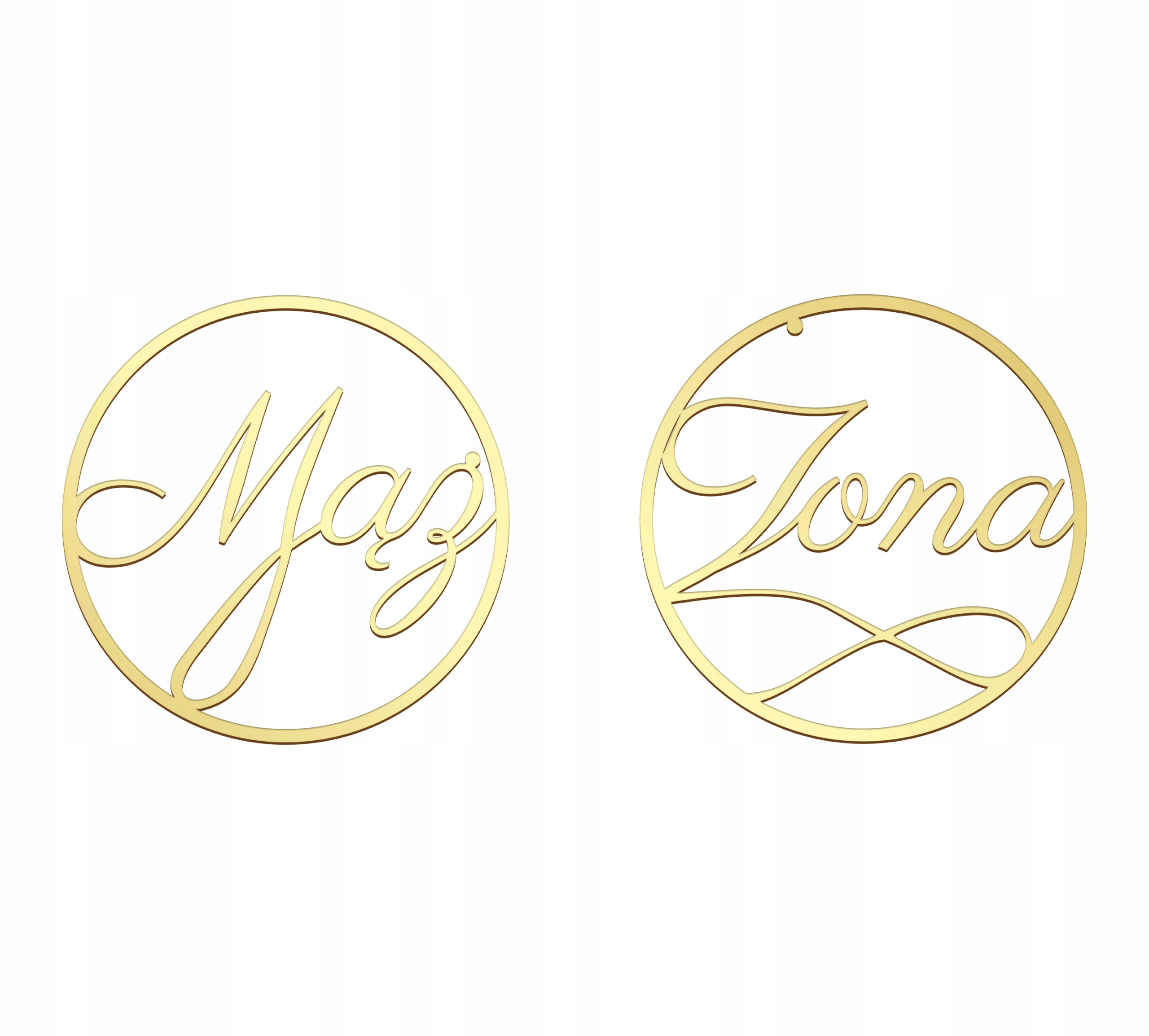 OBRĘCZ MĄŻ ŻONA KOMPLET 20 CM WESELE ŚLUB ZŁOTA