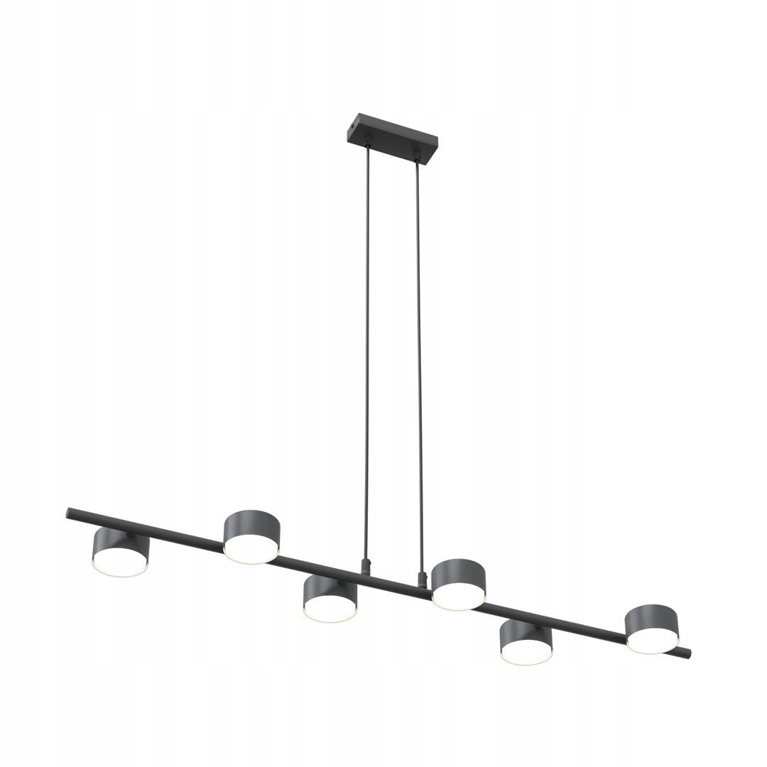 Závěsná lampa Sora 6 v minimalistickém stylu černá, nastavitelná výška