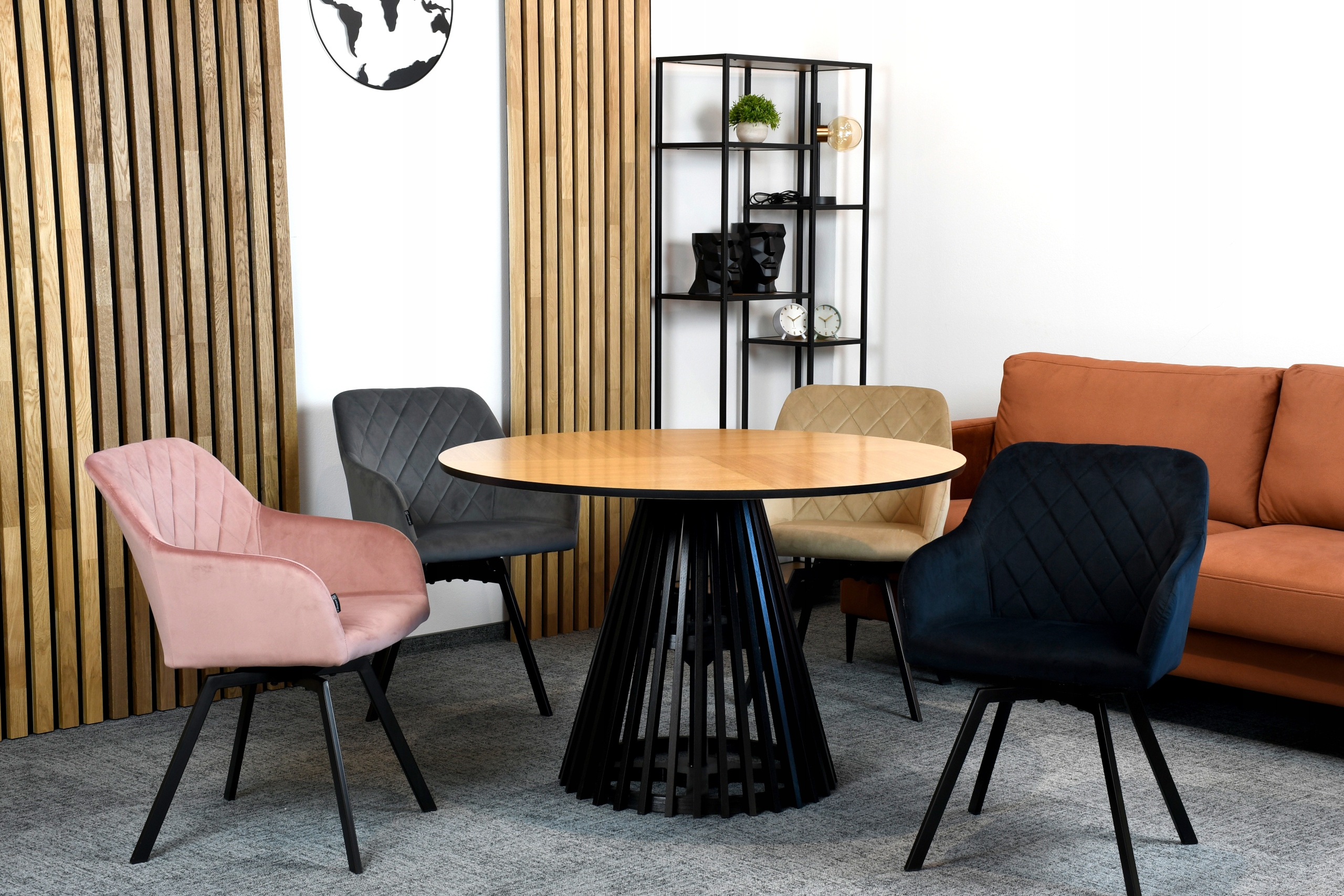 Krzesło obrotowe tapicerowane welurowe salon jadalnia PANKO velvet beżowe Kod producenta EX-9032G104