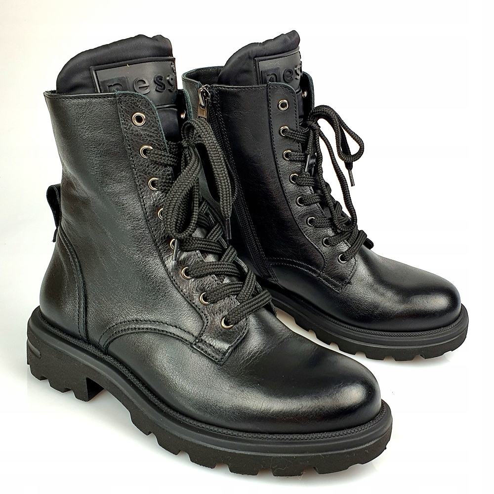 Botki traperki czarne skóra Nessi 21134 r. 38 Rozmiar 38