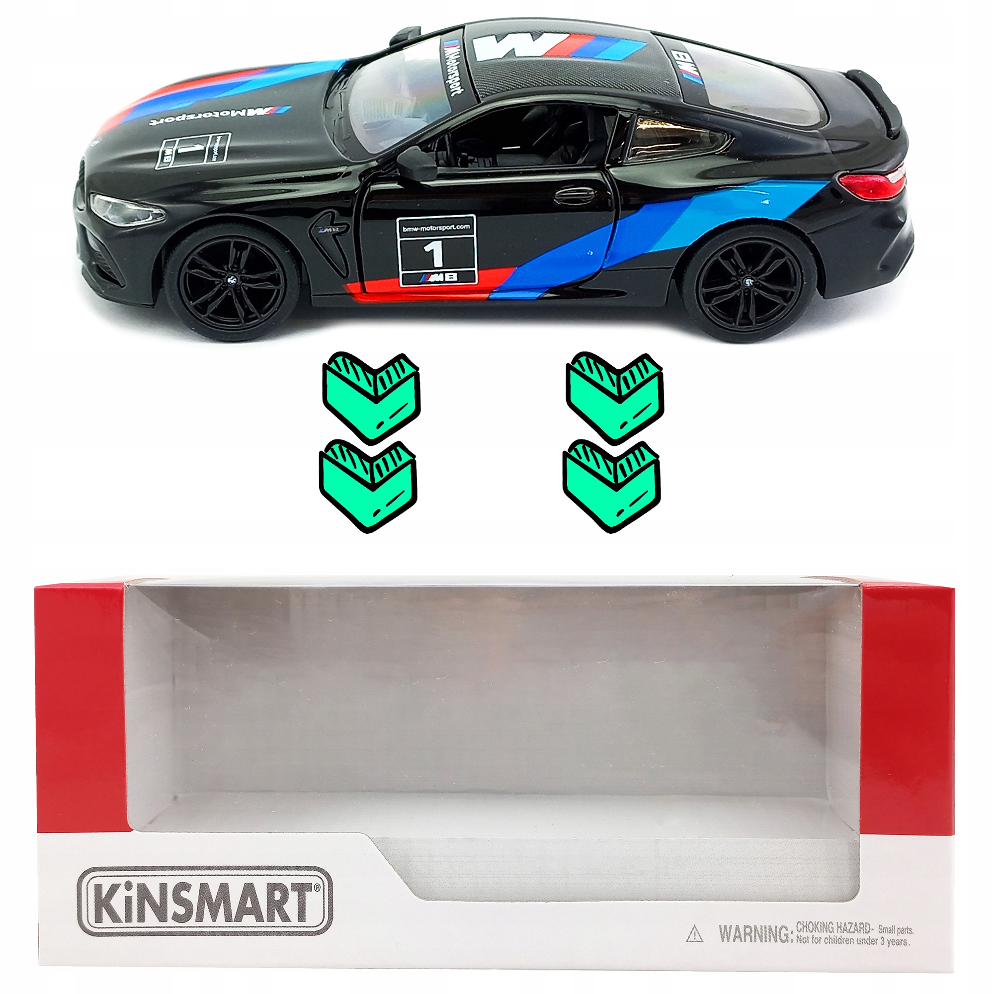 AUTO METALOWE BMW M8 COMPETITION LIVERY METALOWY CZARNY SAMOCHÓD MODEL 1 38 Płeć unisex