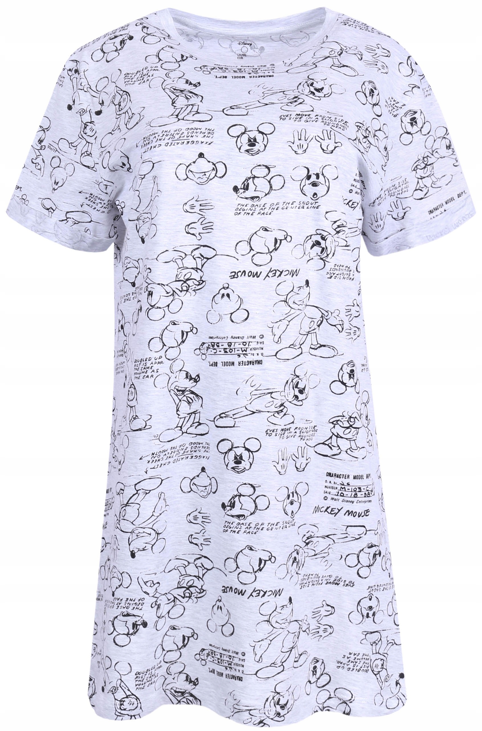 

Szara koszulka nocna z krótkim rękawem Mickey Xs