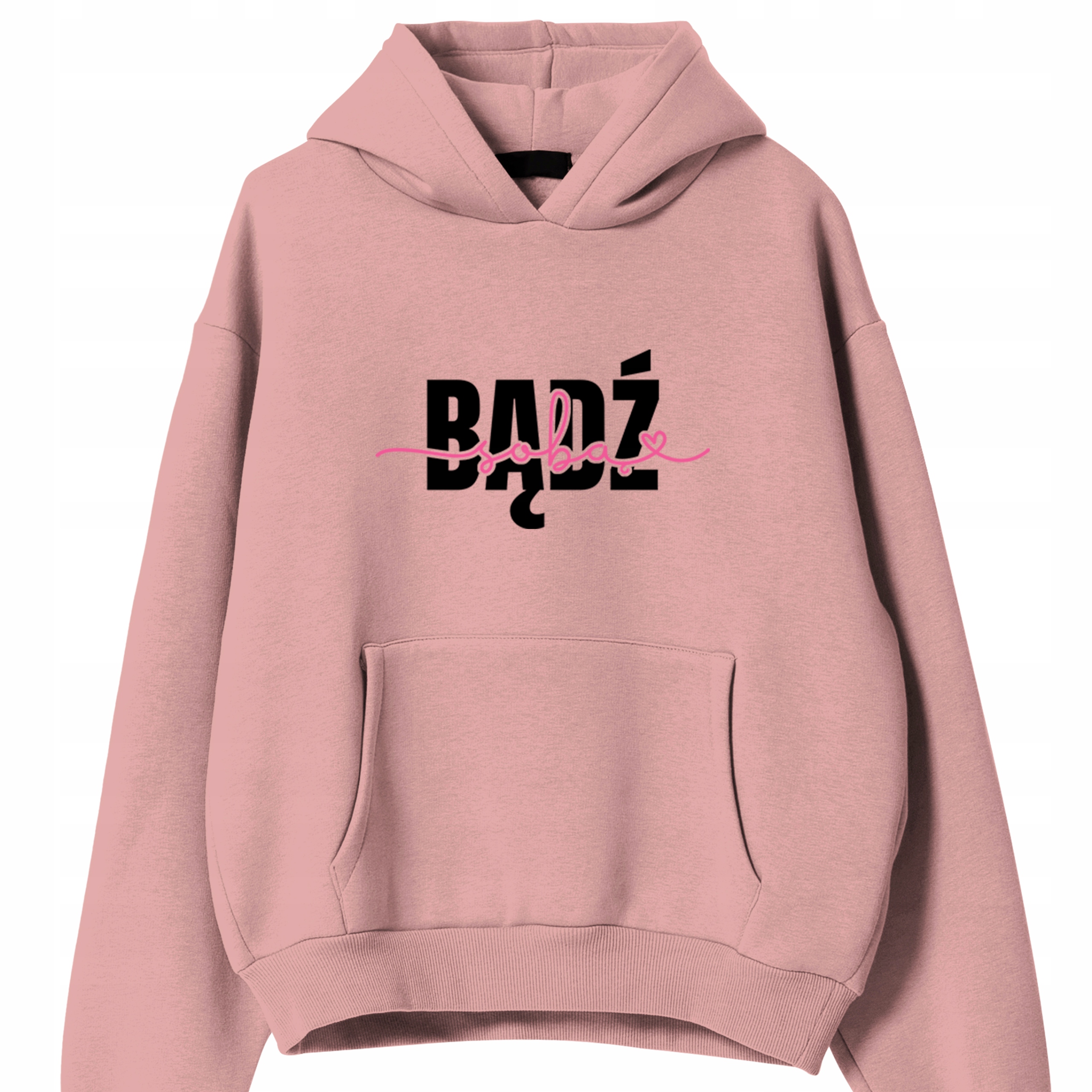 Mikina Růžová S Kapucí Na Dárek Motivační jaro Buď Sám Sebou M