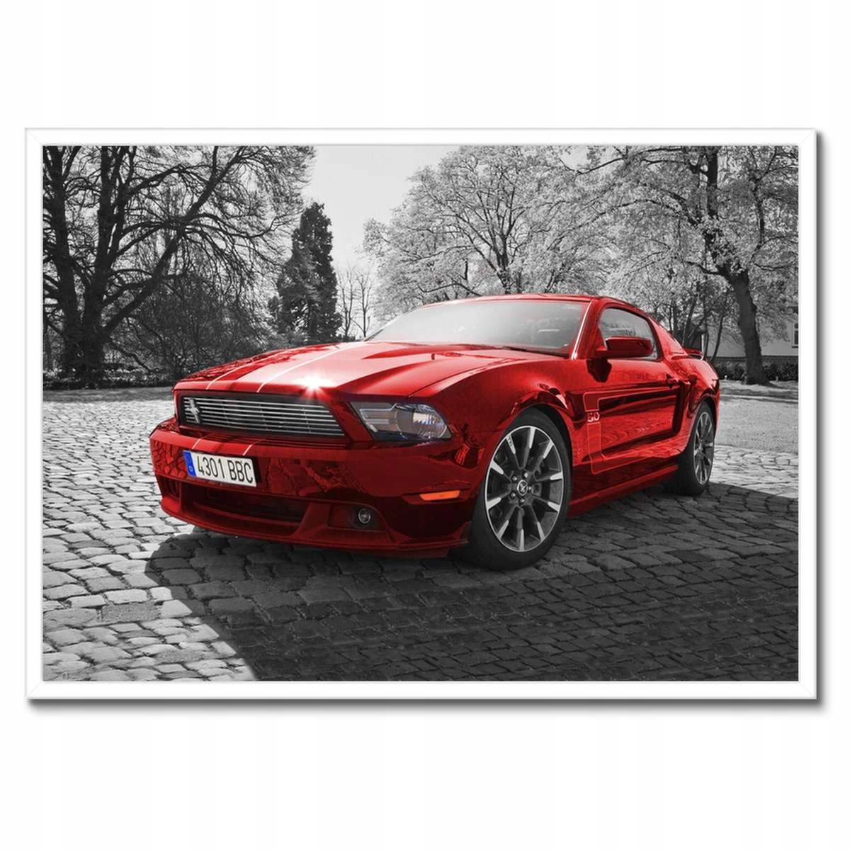 Plakáty v rámu 70x50 Červený Mustang