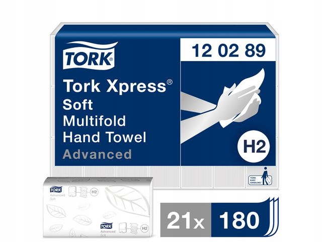 Tork 120398 Ręcznik Xpress H2 3-panelowy, miękki, 21x 180 listków, celuloza