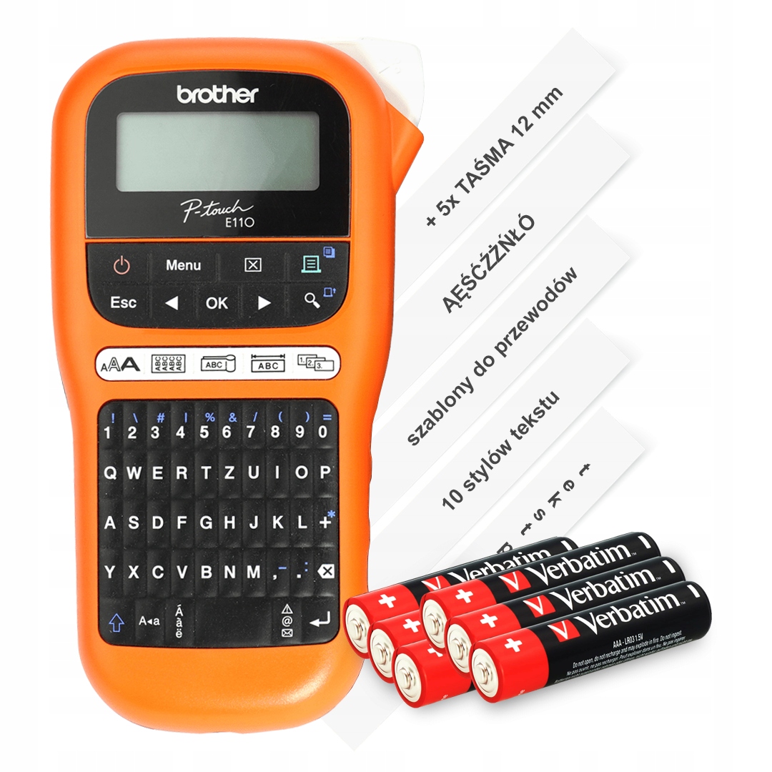 

Drukarka etykiet Brother PT-E110 P-Touch 5xTZE-231
