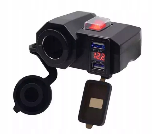 

Motocyklowe gniazdo zapalniczki 2xUSB 12/24V
