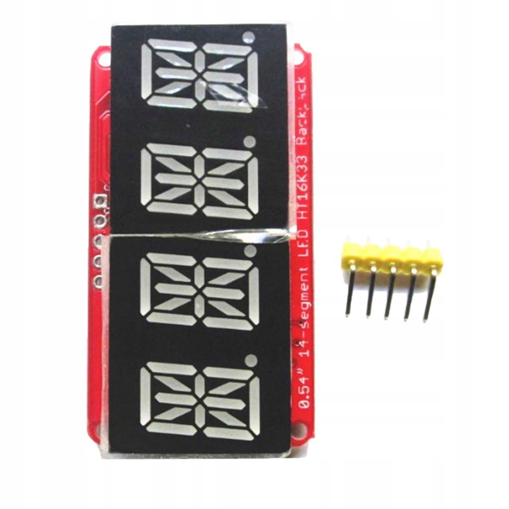 0,54" 4-bitowy cyfrowy moduł wyświetlacza Led I2C dla 14 segmentów Czerwony Żółty