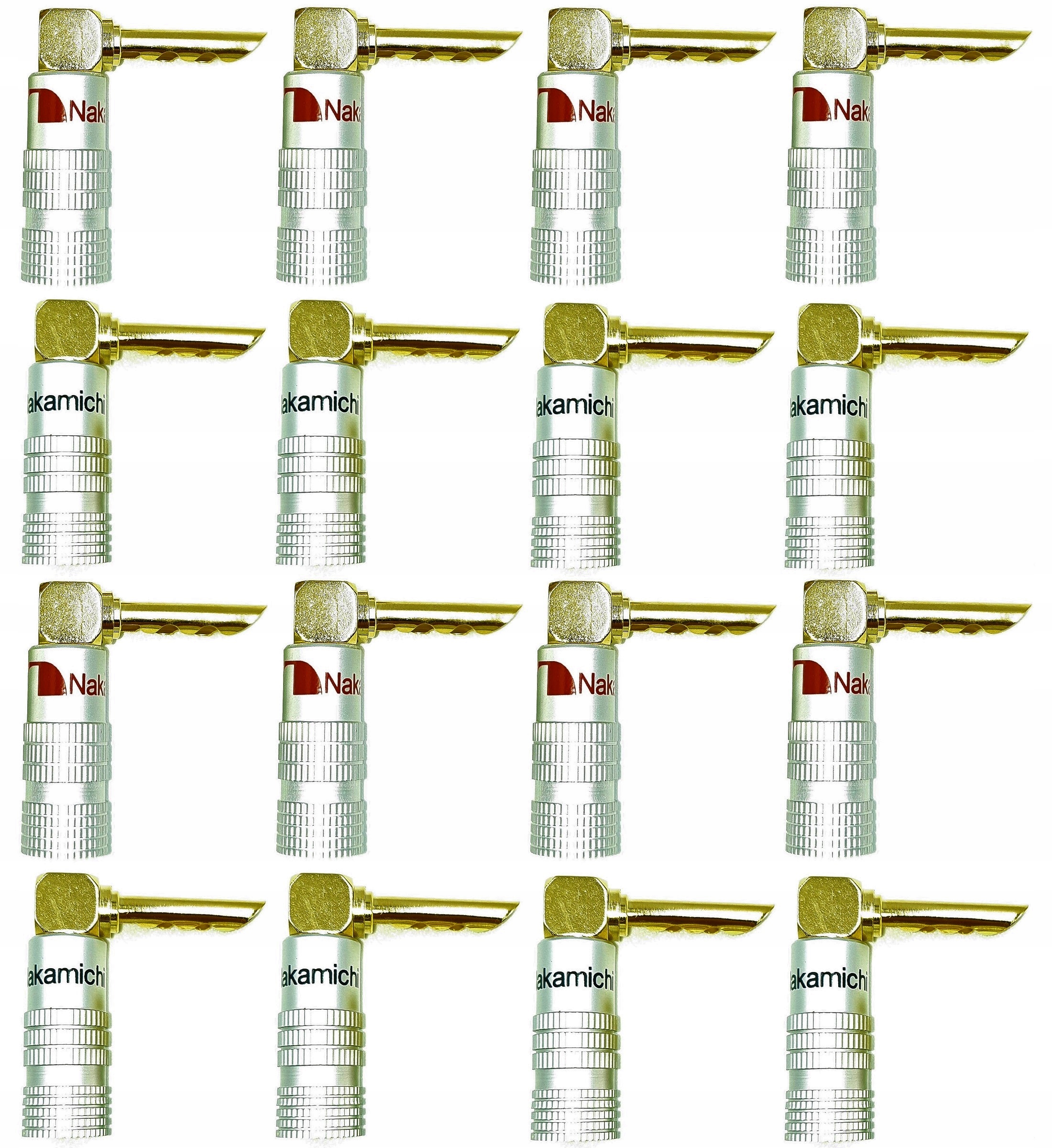 Úhlové banánové zástrčky Bfa Nakamichi Hq Gold 16 Ks