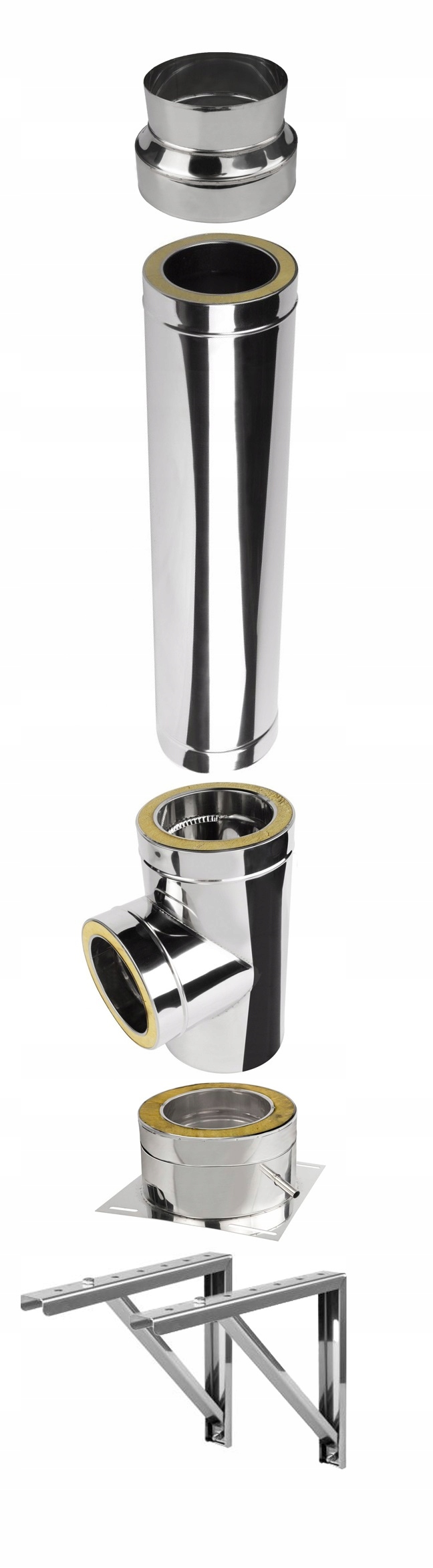 Komin Wentylacyjny Fi 130/180 Izolowany Nierdzewny Wiszący Zewnętrzny