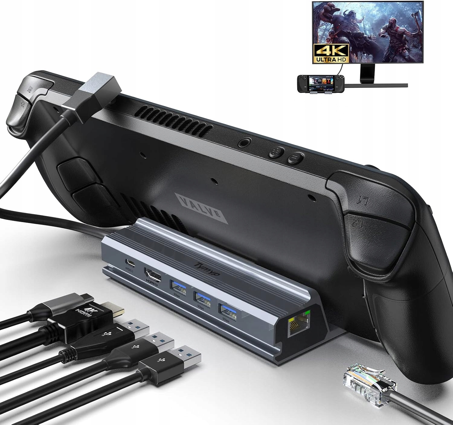 Stacja dokująca do Steam Deck 6 w 1 ze złączem HDMI 2.0 4K@60Hz 100W