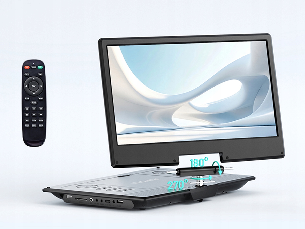 Přenosný DVD přehrávač Baterie 4000 Mah, Dvojité Reproduktory 14" Obrazovkou