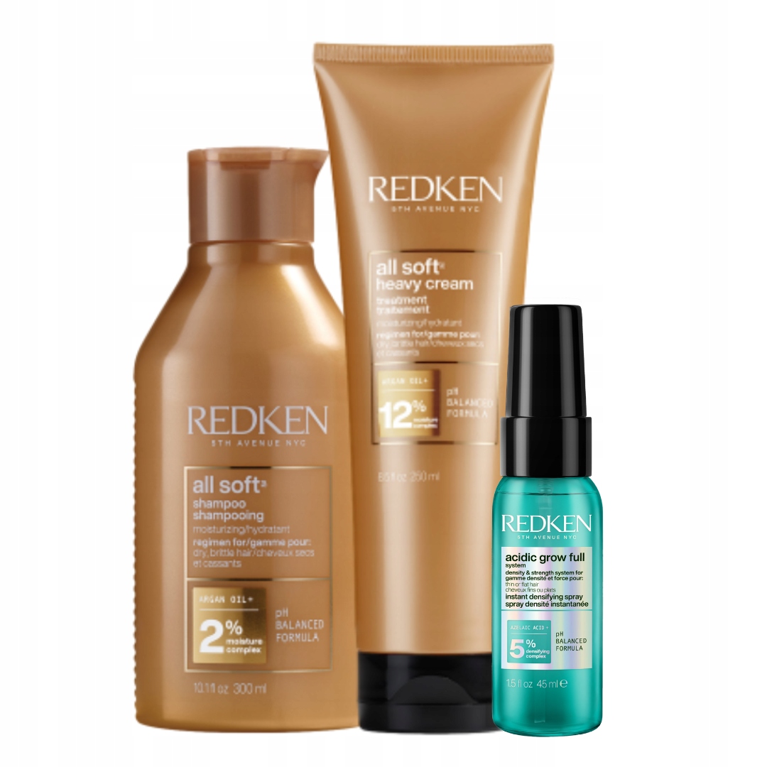 Redken All Soft Szampon 300ml i Maska Zestaw do Włosów Suchych i Łamliwych