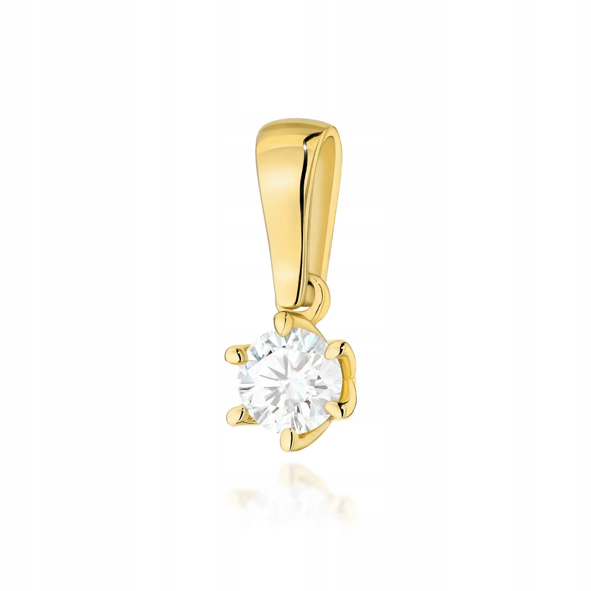 Zlatý přívěsek 585 s laboratorním diamantem, elegantní módní design 14kt