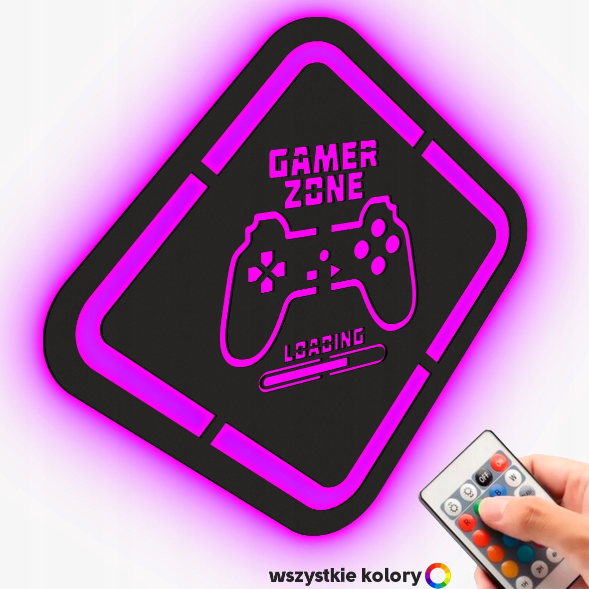 Dřevěný 3D obraz Gamer Zone Nástěnná Dekorace Dárek Noční Lampa Led
