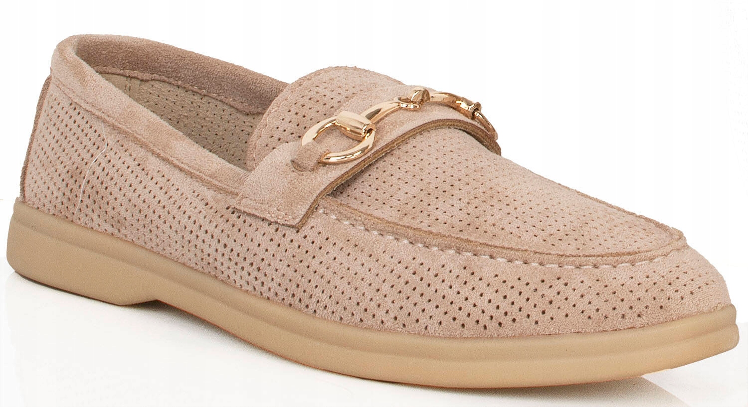 MOKASYNY BEŻOWE ZAMSZOWE DAMSKIE PÓŁBUTY LOAFERSY 38 Marka inna