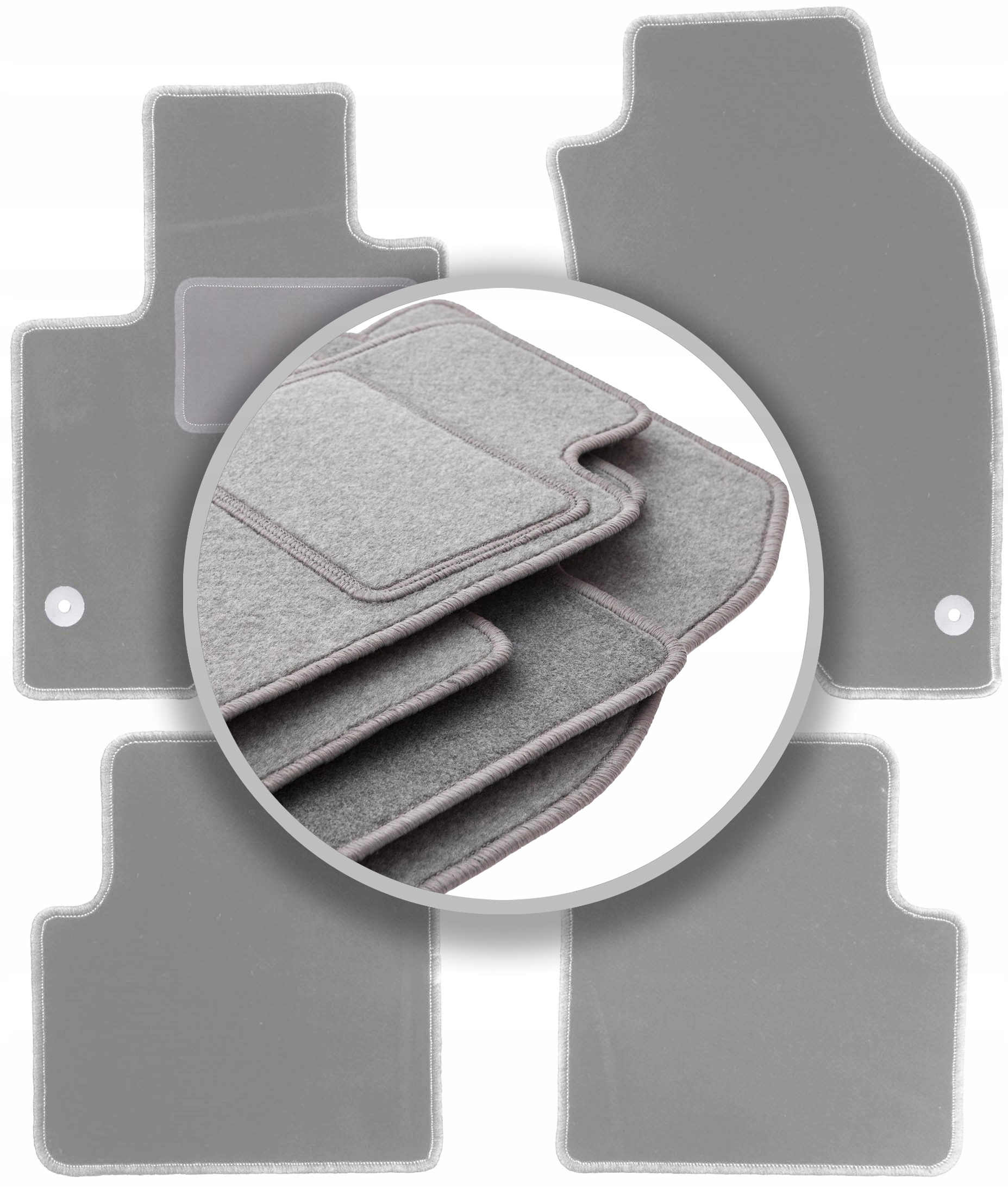 dywaniki welurowe Oslo szare do: Fiat Panda III hatchback 2012-