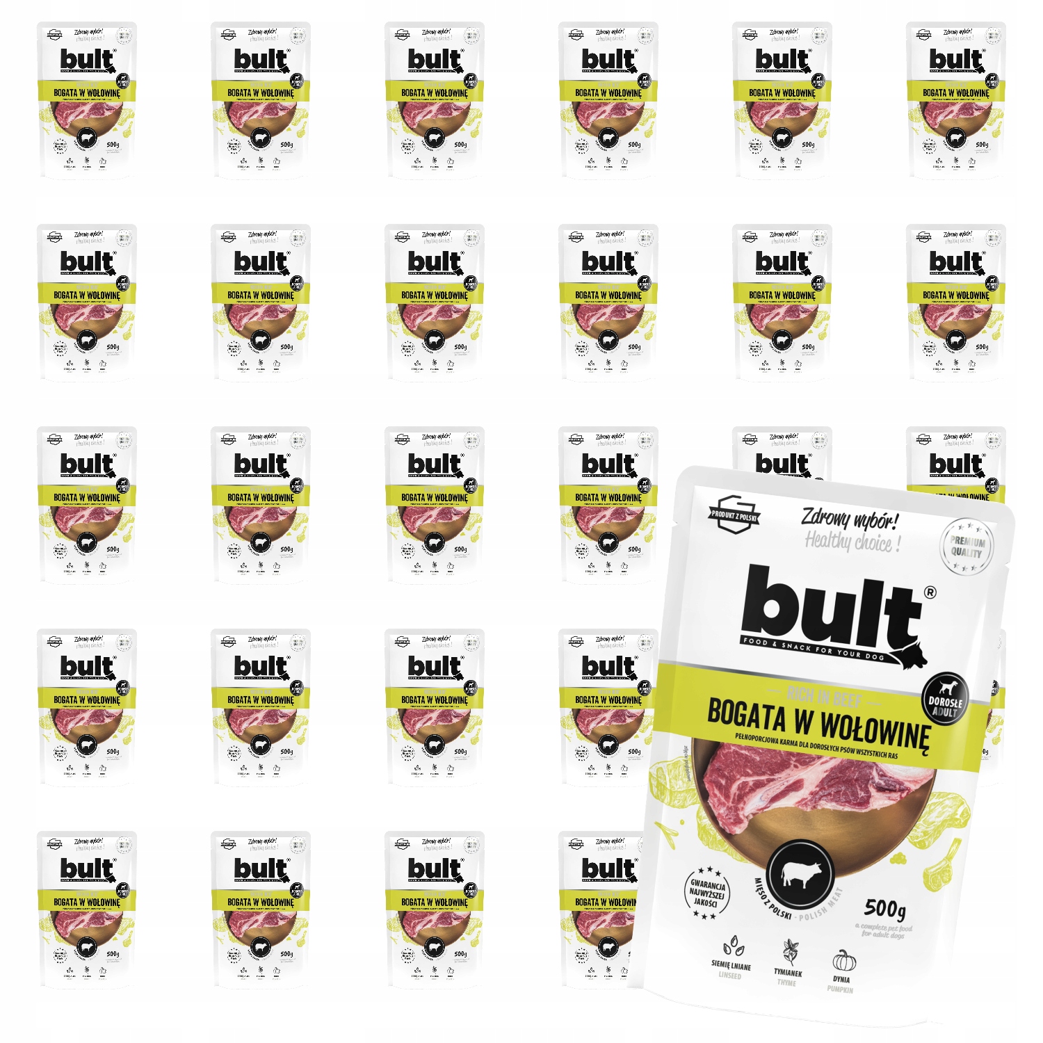 Levně Vlhké Krmivo Pro Psa Bult Sáček Mletý Bohatý Na Hovězí Maso Set 30x500 g