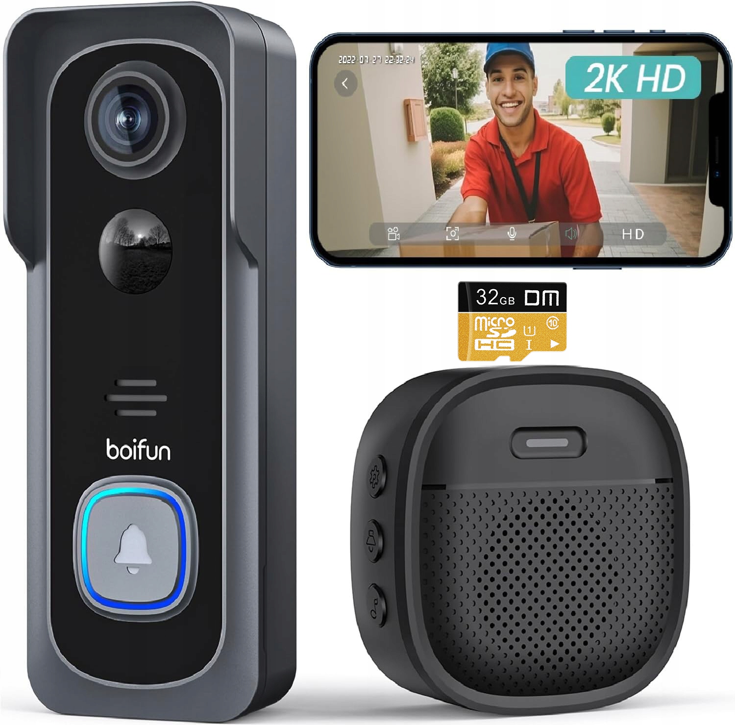 2K WiFi videotelefon Zvonek kamerou Bezdrátový Wifi Smart Vzdálený Náhled