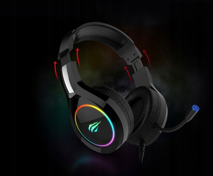 SŁUCHAWKI GAMINGOWE DLA GRACZY MIKROFON LED RGB PC Marka inna
