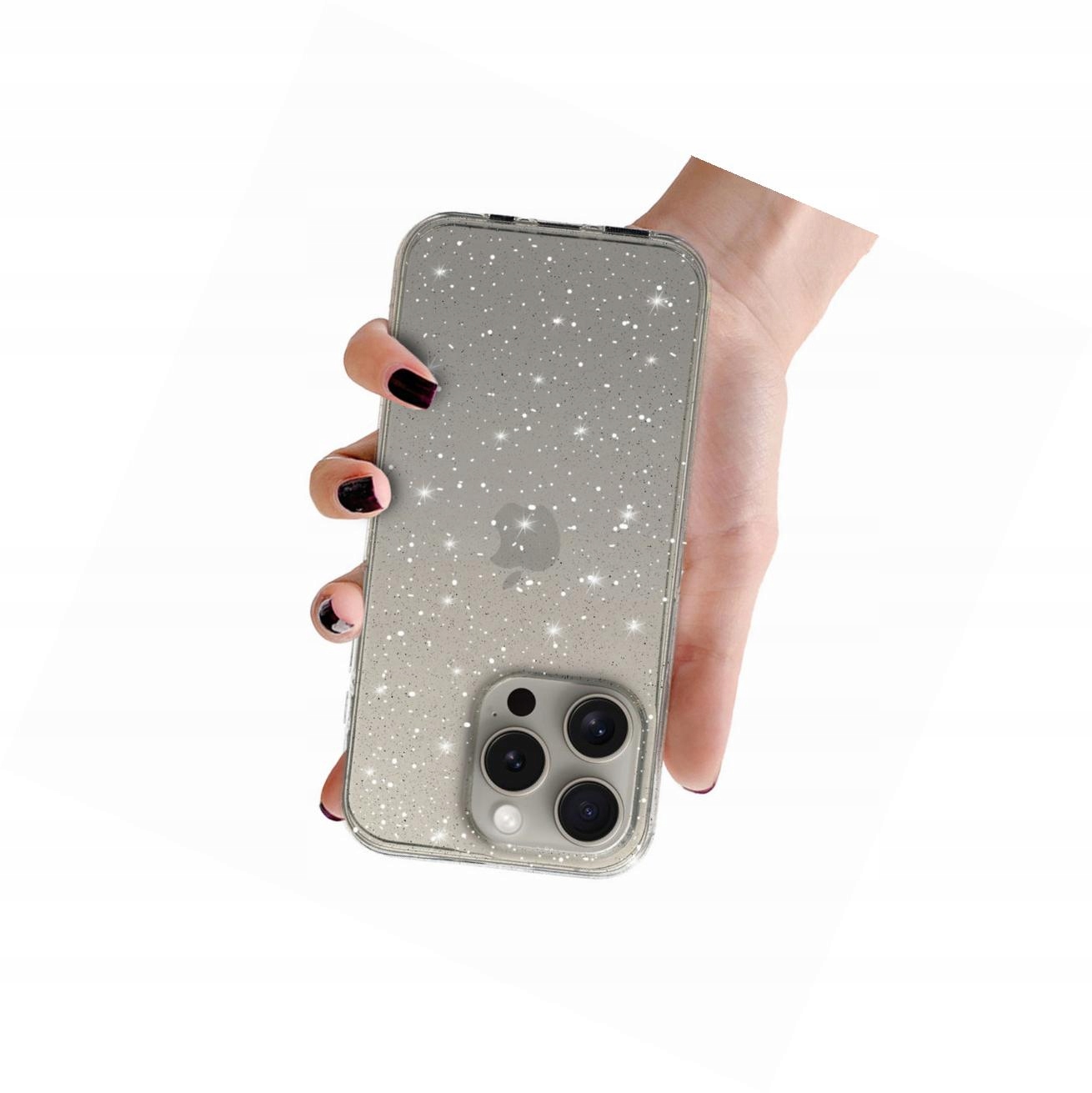 Etui silikonowe z brokatem do iPhone 16 Pro Max nakładka