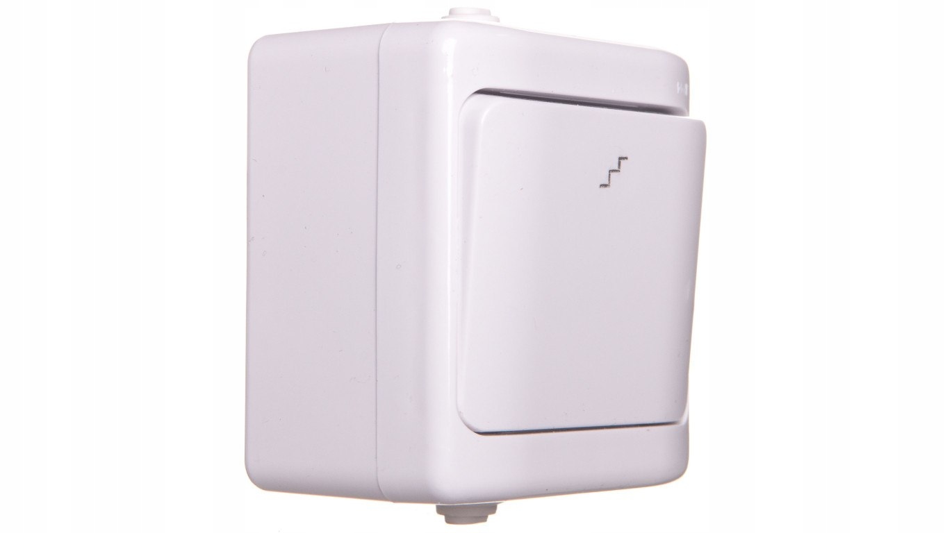 ŁĄCZNIK POJEDYNCZY SCHODOWY N/T IP54 BIAŁY BRYZA KOS 180406