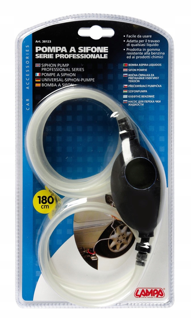 POMPKA PALIWA GRUSZKA RĘCZNA WODY POMPA+ WĘŻYK 180cm ZESTAW Kod producenta 38123