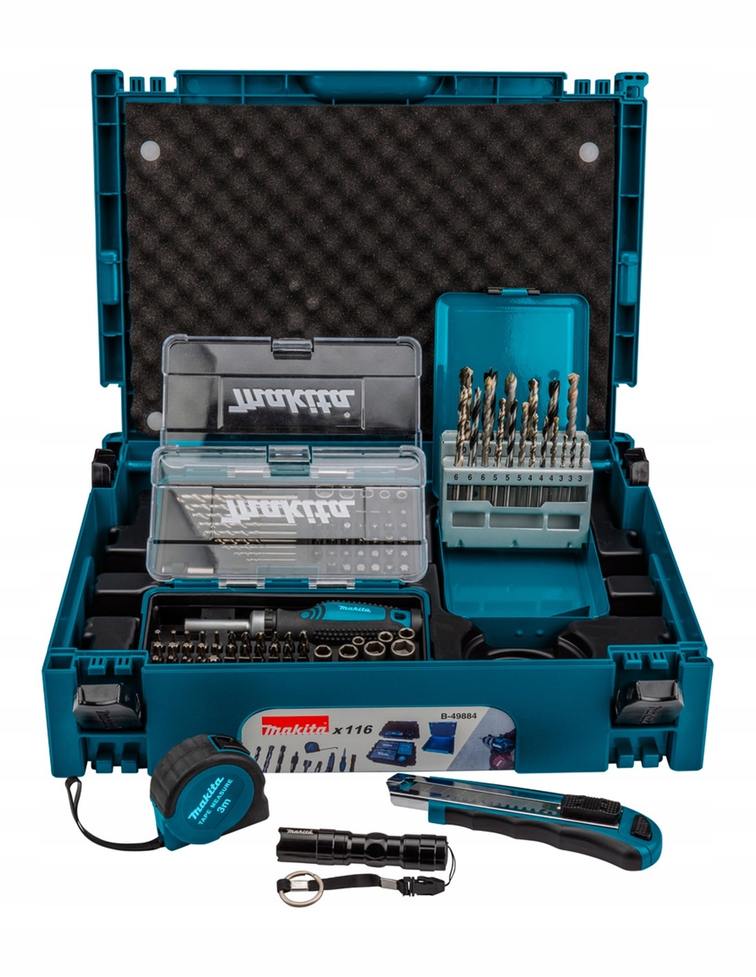 MAKITA B-49884 ZESTAW NARZĘDZI Bitów Wierteł Nasadek z grzechotką w Makpac