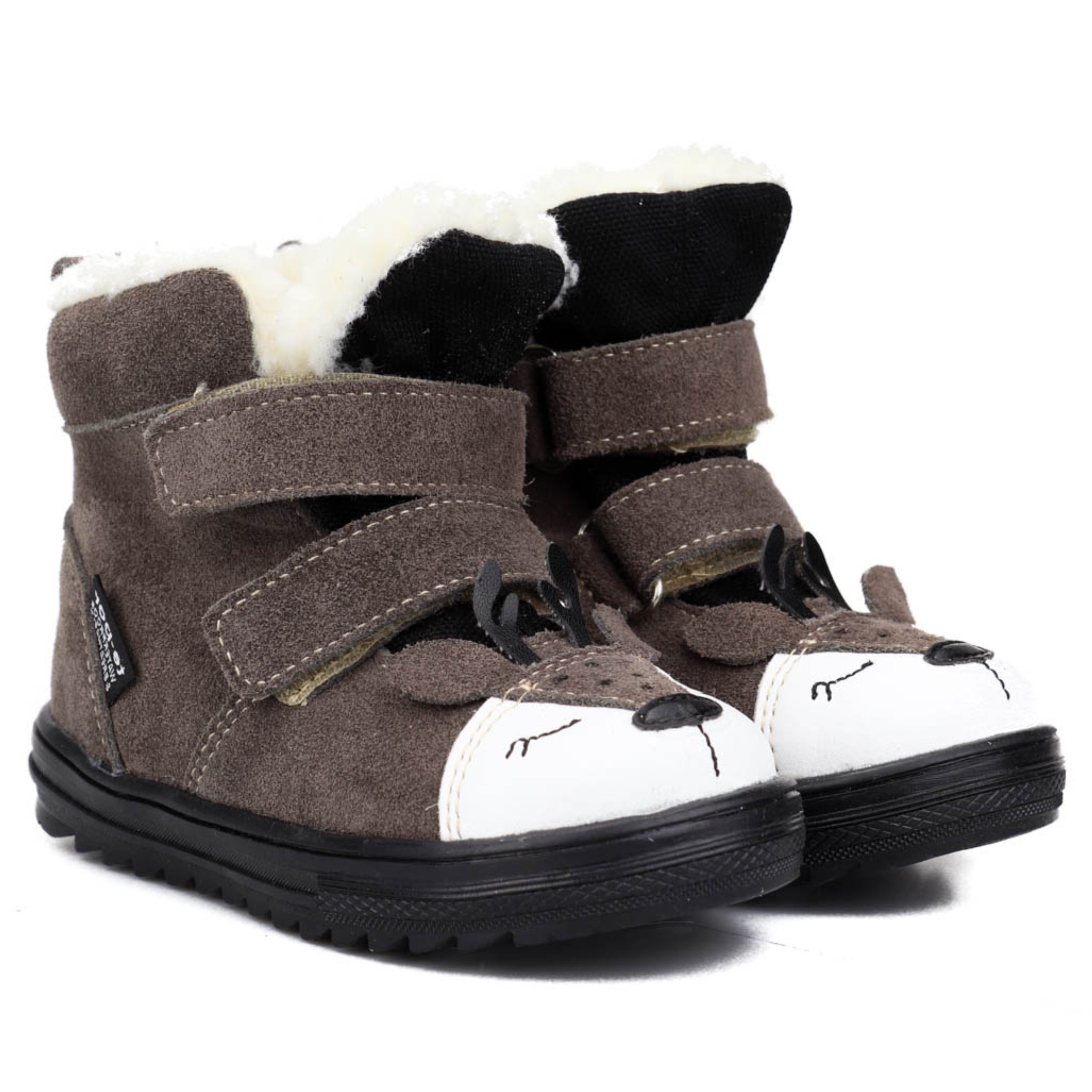 Mido 22-28 Buty Zimowe Skórzane Ocieplane Wodoodporne Taupe Jelonek R 22
