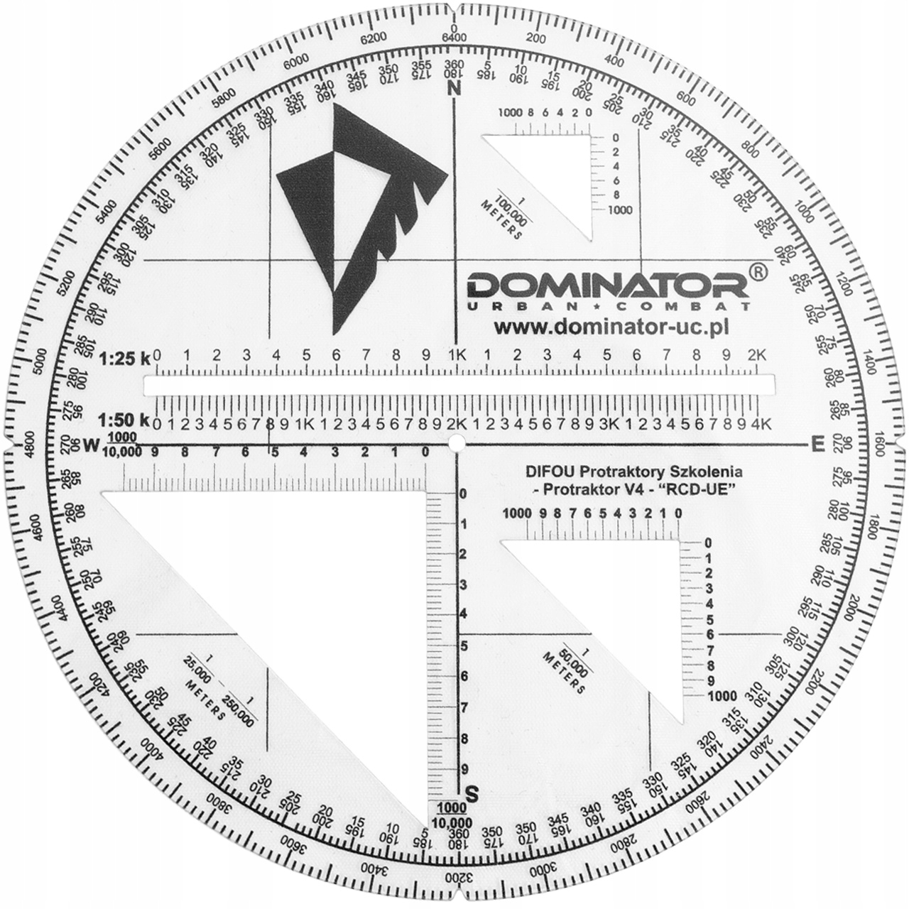 Kątomierz wojskowy na mapę Dominator Difou V4 Protraktor taktyczny