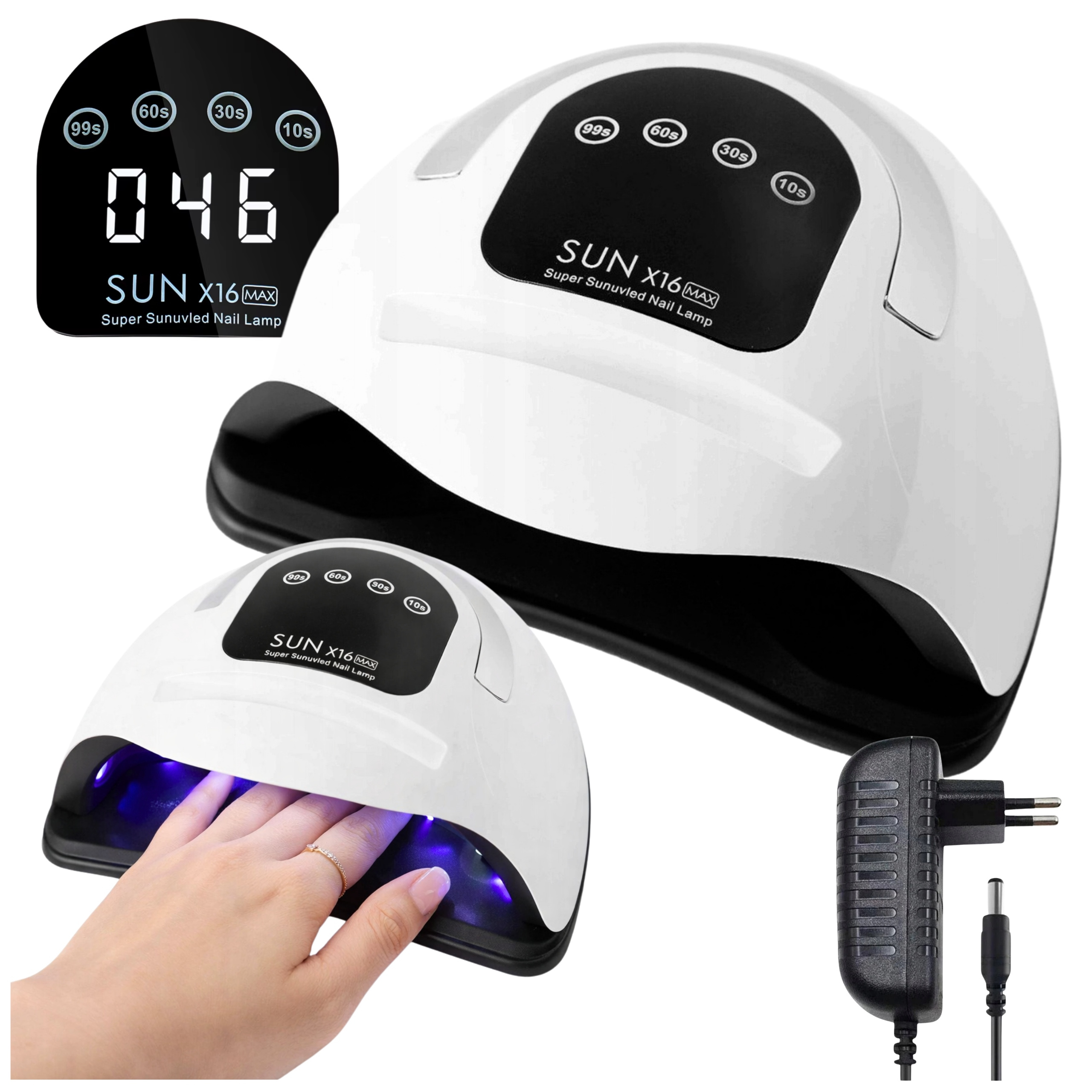 LAMPA UV LED DO ROBIENIA PAZNOKCI 320W TIMER LCD SENSOR RUCHU 72 LED