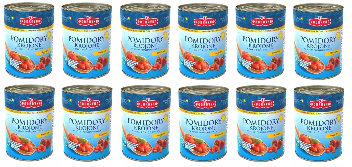 Levně 12 x 400 g Podravka rajčata krájená Svařovaná