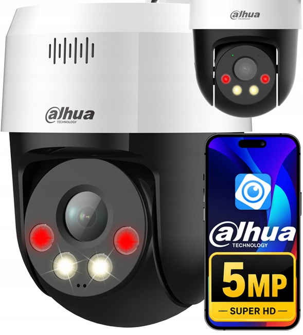 Kamera PoE Otočná 5Mpx 3K Dahua Dual Light Mikrofon Reproduktor Detekce pohybu