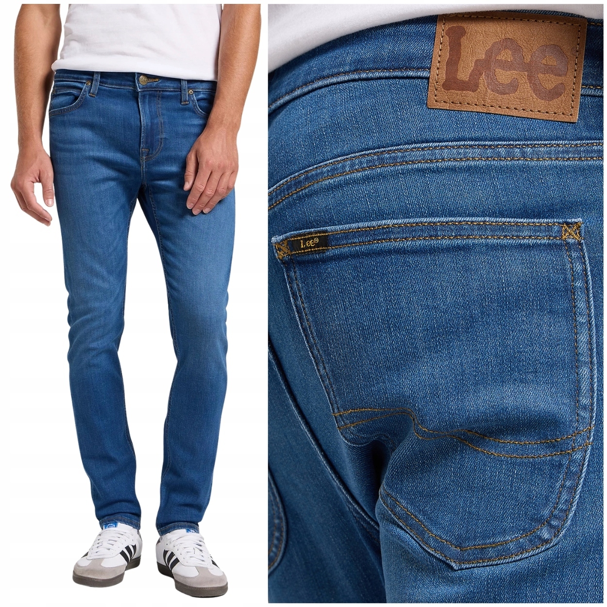 Lee Malone skinny Blaze DžINS elastické džínové kalhoty s trubičkami W33 L32