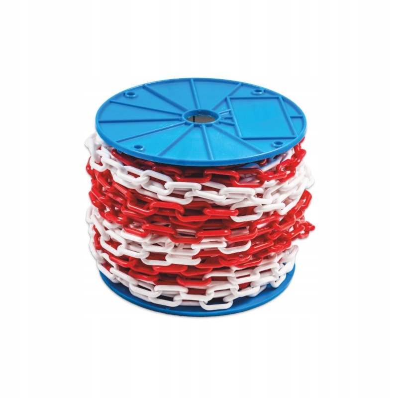 ŁAŃCUCH OSTRZEGAWCZY PLASTIKOWY BIAŁO-CZERWONY 6mm 1mb