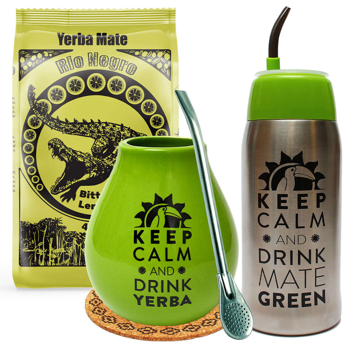 Sada Yerba Mate Rio Negro Lemon citronová Yerbomos 4.0 Mateo Bombilla