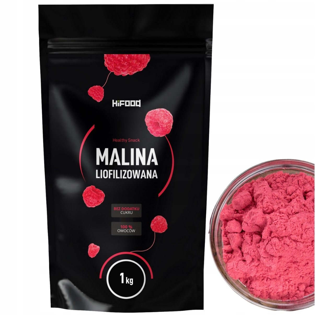 Maliny Liofilizowane 1kg Malina 100% Polska Proszek HiFOOD