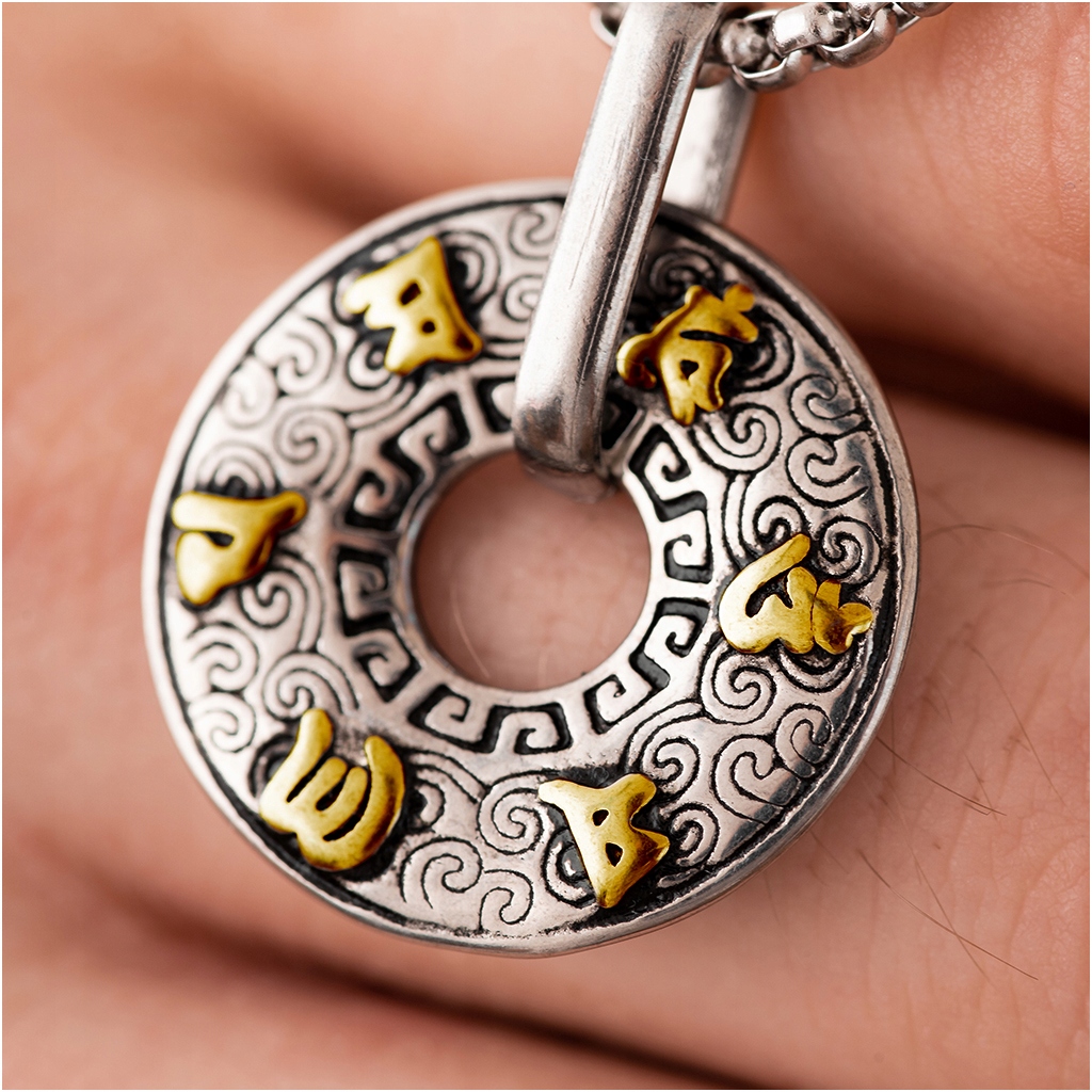 Zawieszka męska wisiorek okrągły RUNY VIKINGS ornamenty STAL szlachetna 316 Kamień Bez kamienia