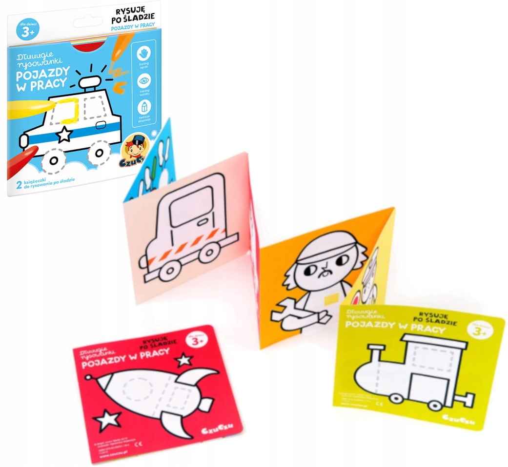 

CzuCzu Kolorowanki Pojazdy Rysuję po śladzie 3+