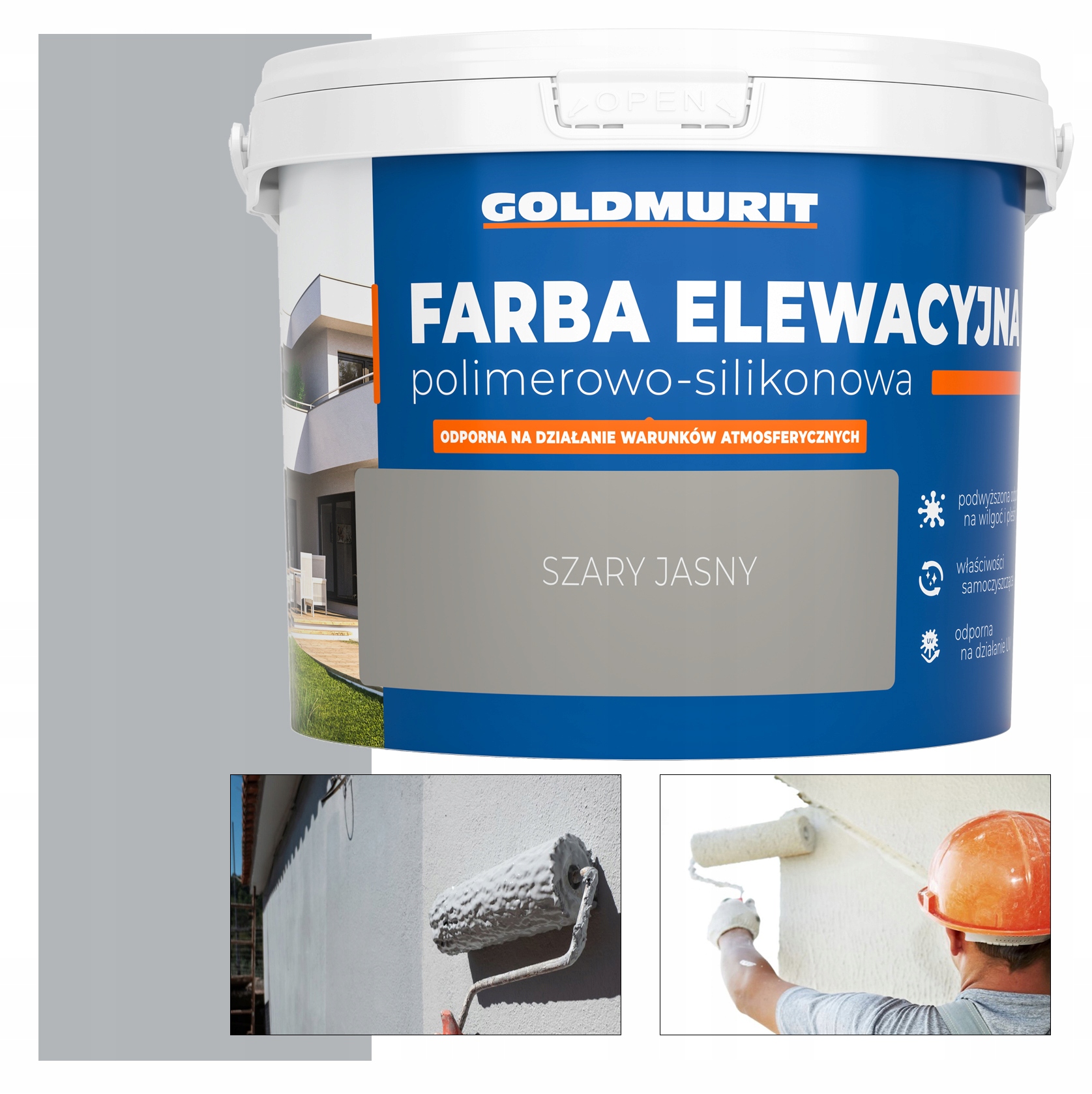 Fasádová polymérna silikónová farba Goldmurit Šedá Jasná 10 l