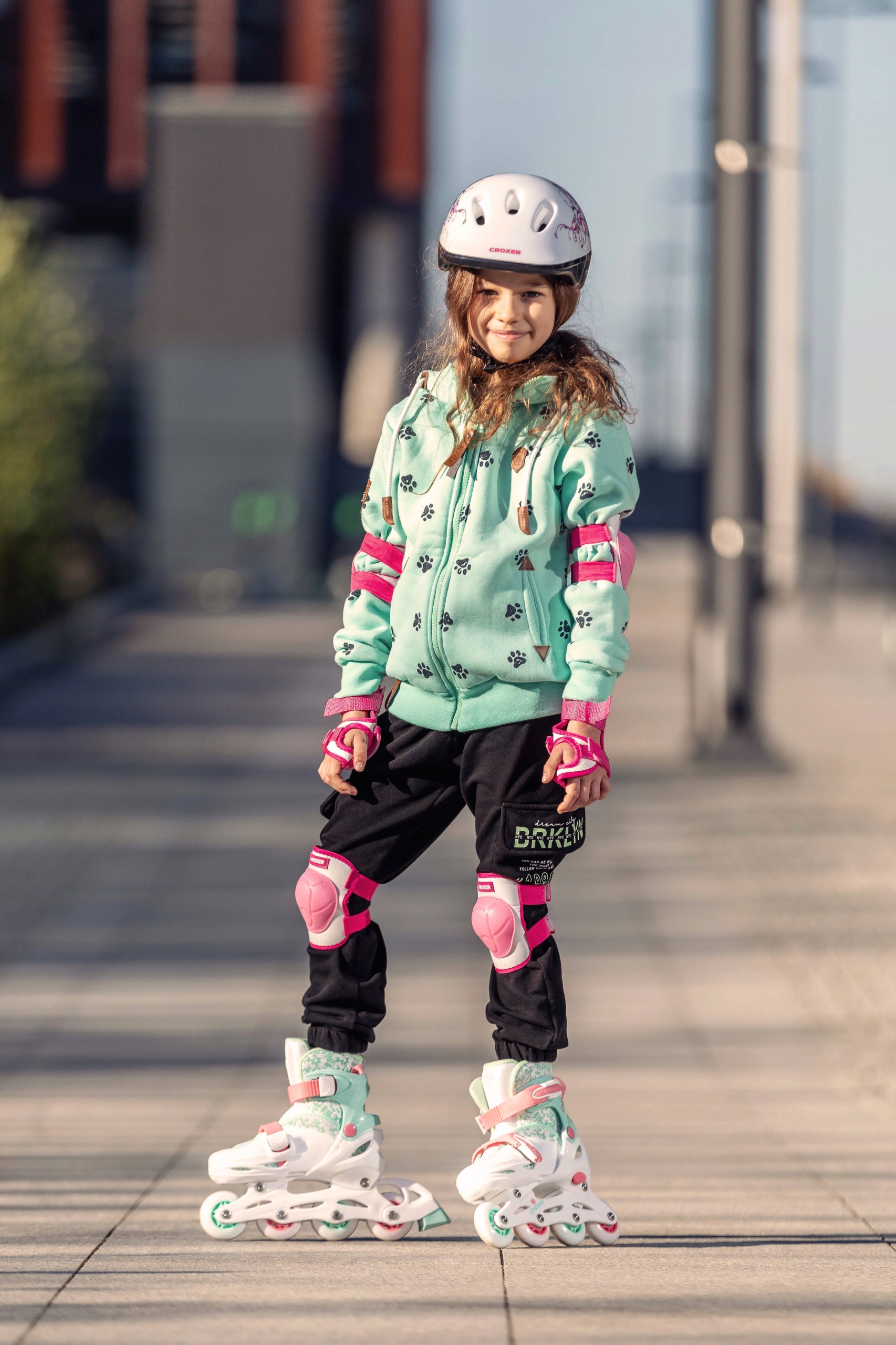 Rolki Łyżwy Wrotki Regulowane 4w1 Croxer Inez 26-29 LED Materiał płozy kompozyt