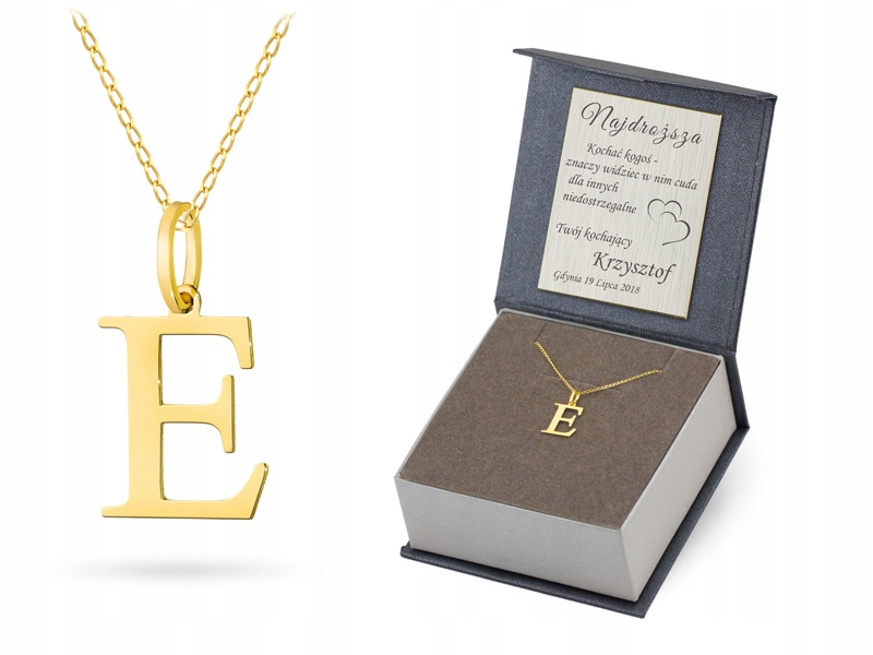 Zlatý Řetízek s přívěskem pr. 585 Písmenko E 14k