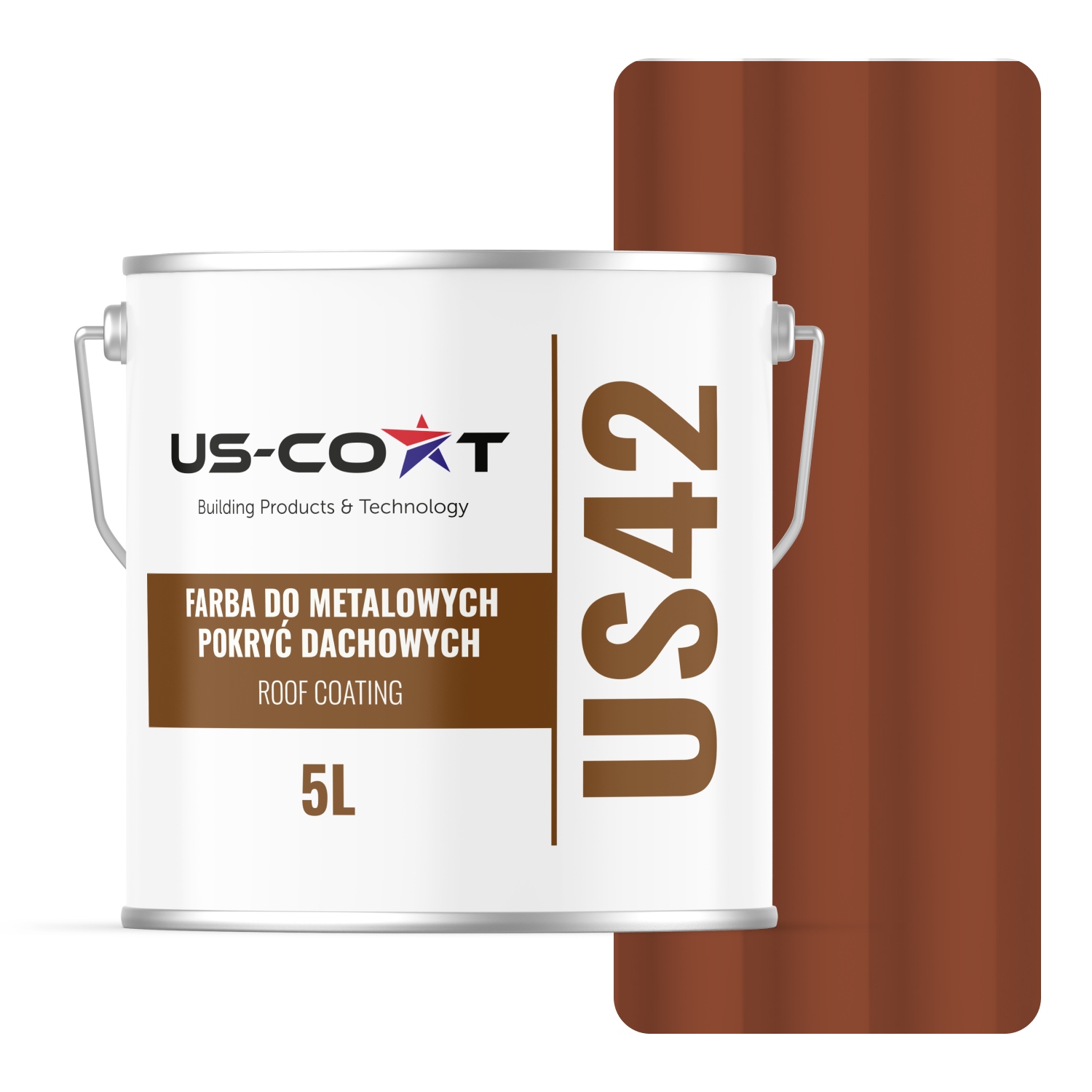 Farba Na Kovové Strechy, Oceľ Tehlová RAL8004 5L Mat